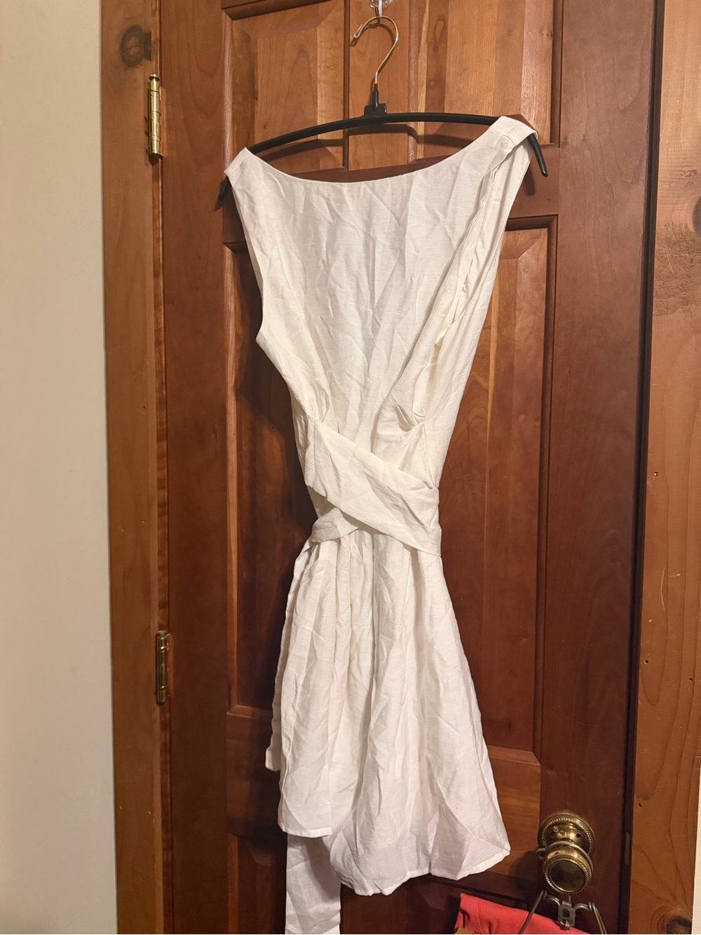 Cider Silky White Wrap Dress